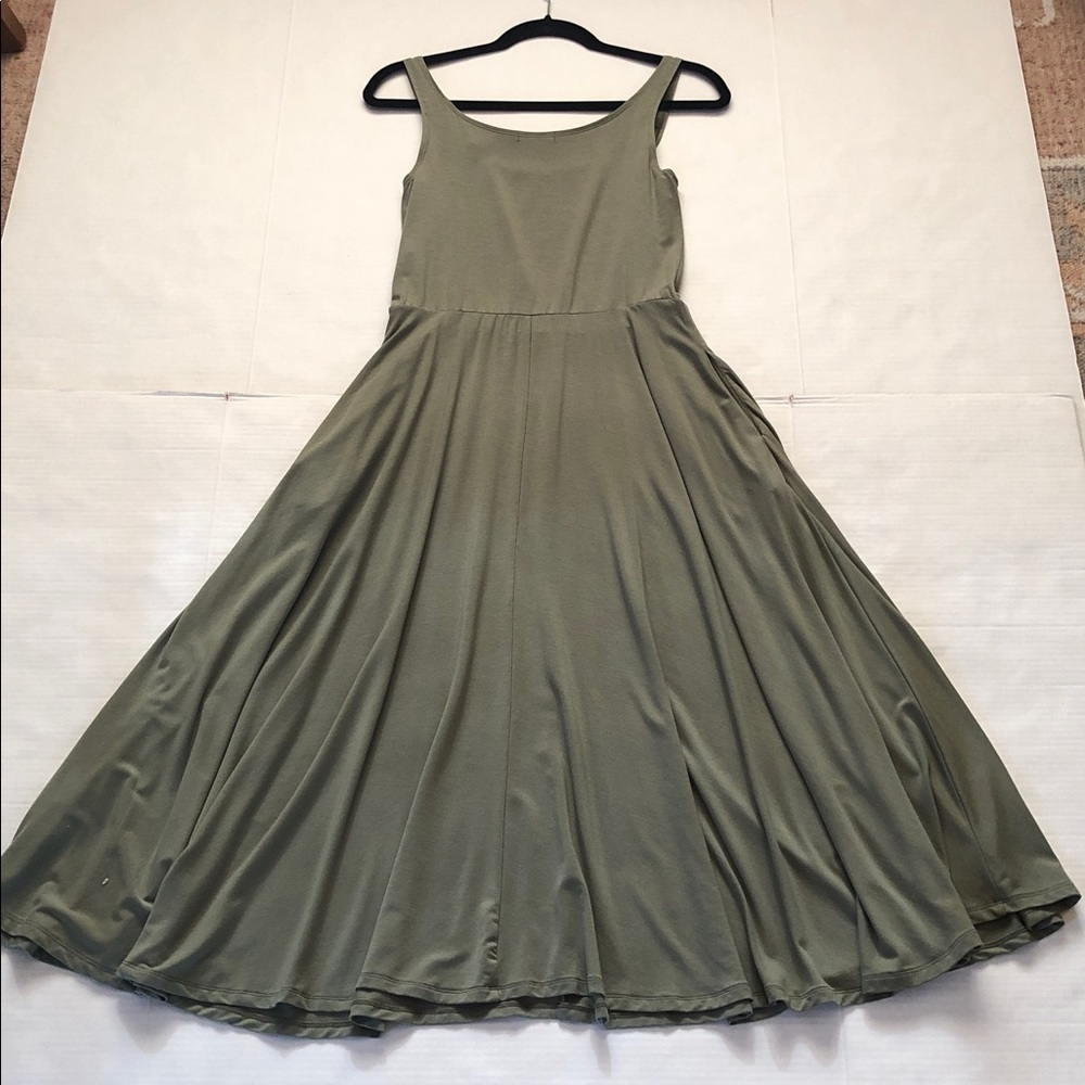 Quince Tensel Fit & Flare Dress Sage green Size M - Picture 8 of 10